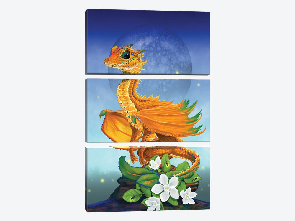 Orange Dragon by Stanley Morrison 3-piece Canvas Print