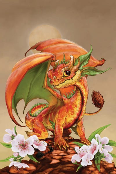 Dragons: Peach Dragon by Stanley Morrison