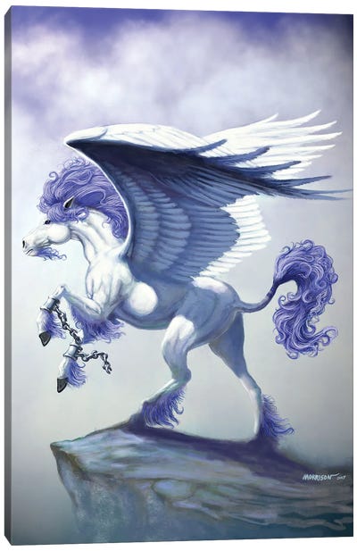 Pegasus Unchained Digital Canvas Art Print - Pegasus Art