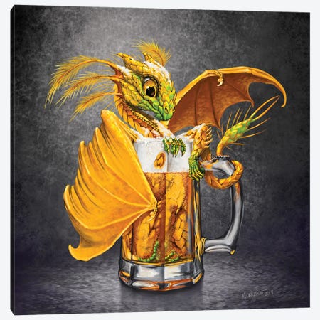 Beer Dragon Canvas Print #SYR9} by Stanley Morrison Canvas Artwork
