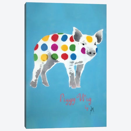 Piggy Wig Canvas Print #SYX2} by Juan Sly Canvas Artwork