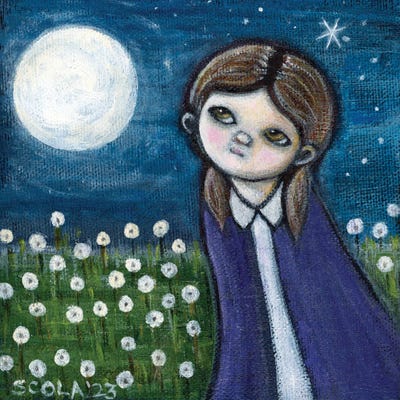 Moon Girl by Sylvia Colasacco multi panel art