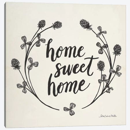 Happy to Bee Home I Words Neutral Canvas Print #SZM16} by Sara Zieve Miller Canvas Print