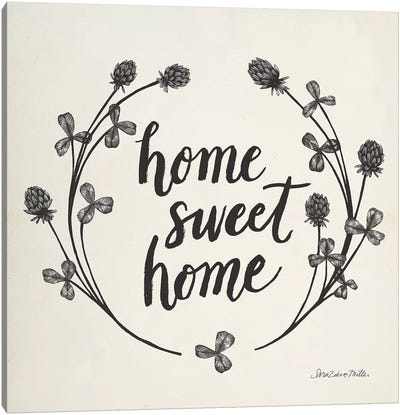 Happy to Bee Home I Words Neutral Canvas Art Print