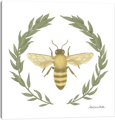 Happy To Bee Home I Yellow Canvas Art Print