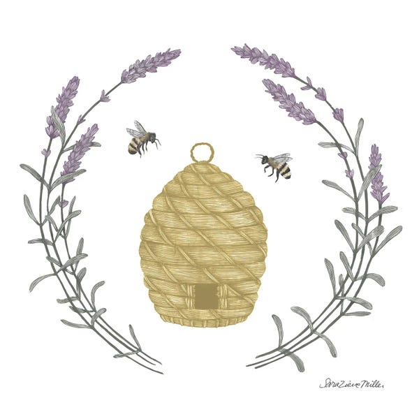Herbs: Happy To Bee Home II Yellow by Sara Zieve Miller