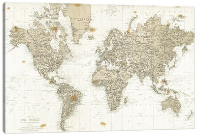 The World is Your Oyster No Words Canvas Art Print - Maps