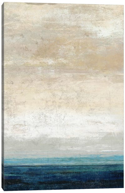 Blue Bands Canvas Art Print - Coastal & Ocean Abstract Art
