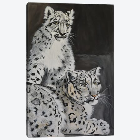 Snow Leopards Canvas Print #SZS38} by SueZan Stutts Canvas Artwork