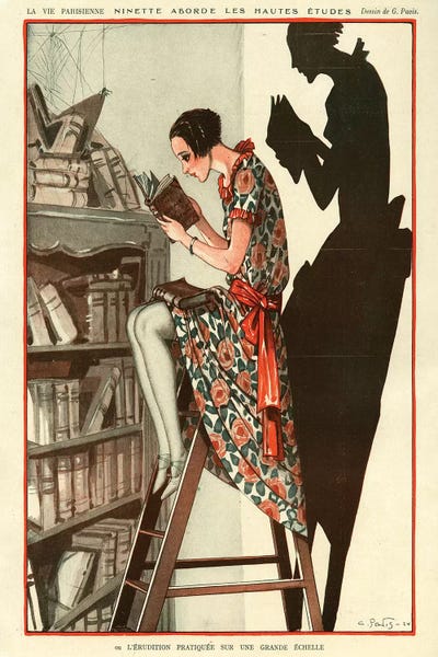 Reading: 1924 La Vie Parisienne V Plate by Georges Pavis