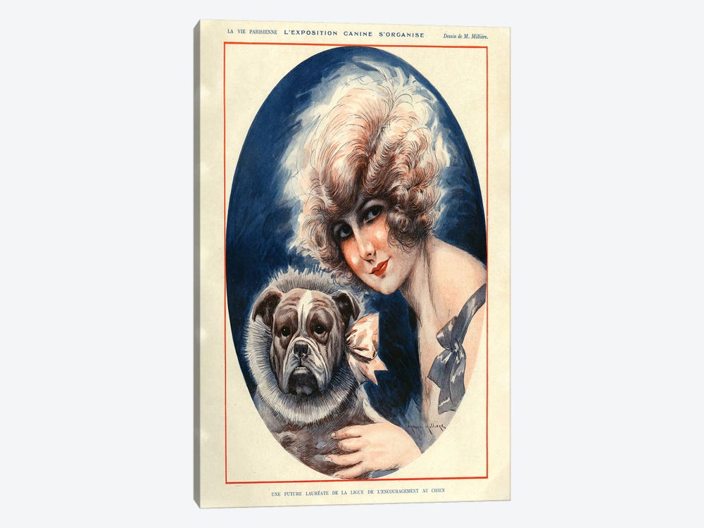 1924 La Vie Parisienne Magazine Plate by Maurice Milliere 1-piece Canvas Art Print