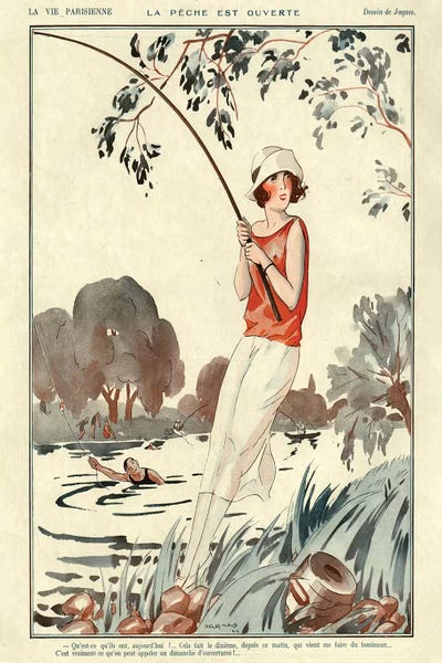 Fishing: 1924 La Vie Parisienne I Plate by The Advertising Archives