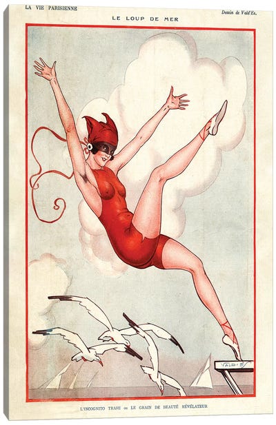 1924 La Vie Parisienne Magazine Plate Canvas Art Print - Historical Fashion Art