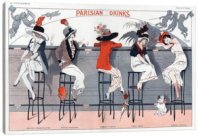 1912 La Vie Parisienne Magazine Plate Canvas Art Print - Winery/Tavern