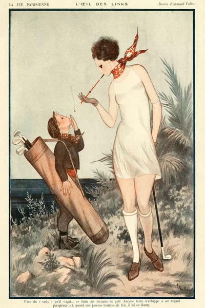 Golf: 1925 La Vie Parisienne V Plate by The Advertising Archives