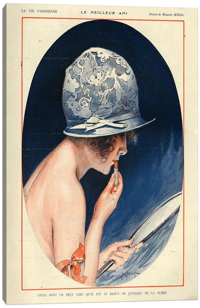 1925 La Vie Parisienne Magazine Plate Canvas Art Print - Historical Fashion Art