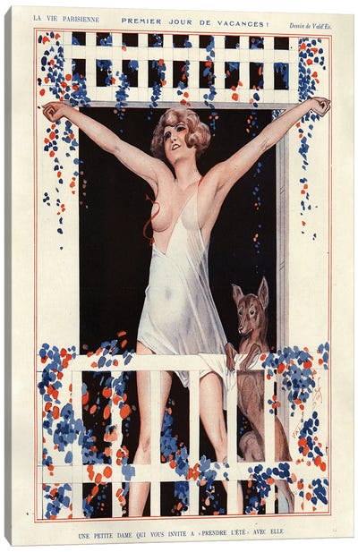 1925 La Vie Parisienne Magazine Plate Canvas Art Print - Historical Fashion Art