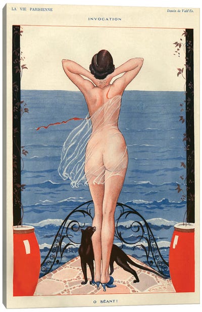 1925 La Vie Parisienne Magazine Plate Canvas Art Print - Female Nude Art