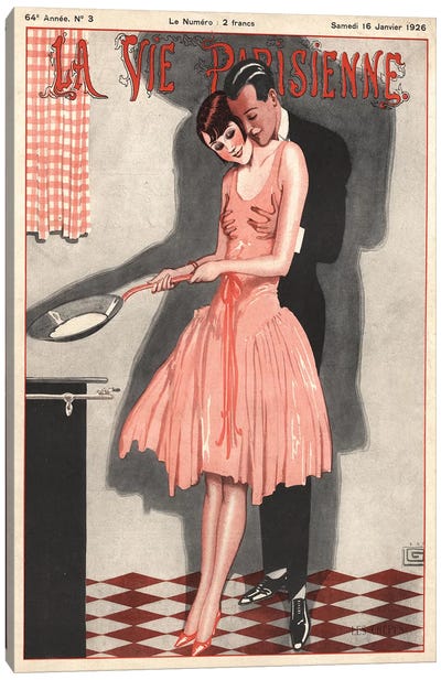 1926 La Vie Parisienne Magazine Cover Canvas Art Print - Vintage Kitchen Posters