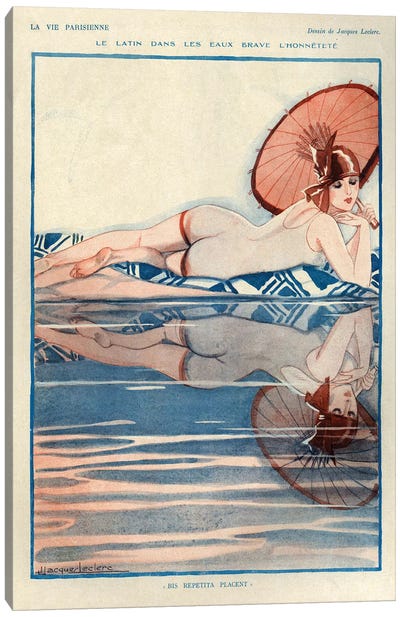 1927 La Vie Parisienne Magazine Plate Canvas Art Print - Historical Fashion Art
