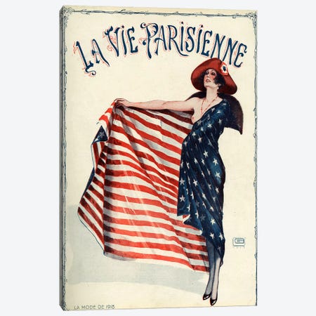 1918 La Vie Parisienne Magazine Cover Canvas Print #TAA13} by Georges Leonnec Canvas Wall Art