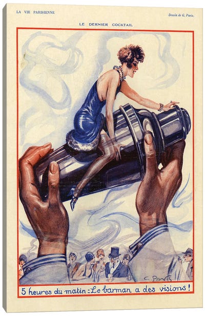 1928 La Vie Parisienne Magazine Plate Canvas Art Print - Cocktail & Mixed Drink Art