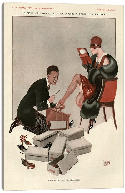 1928 La Vie Parisienne Magazine Plate Canvas Art Print - Historical Fashion Art