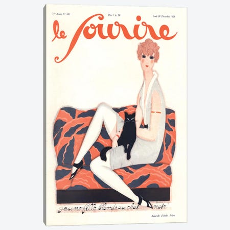 1928 Le Sourire Magazine Cover Canvas Print #TAA152} by The Advertising Archives Canvas Art Print