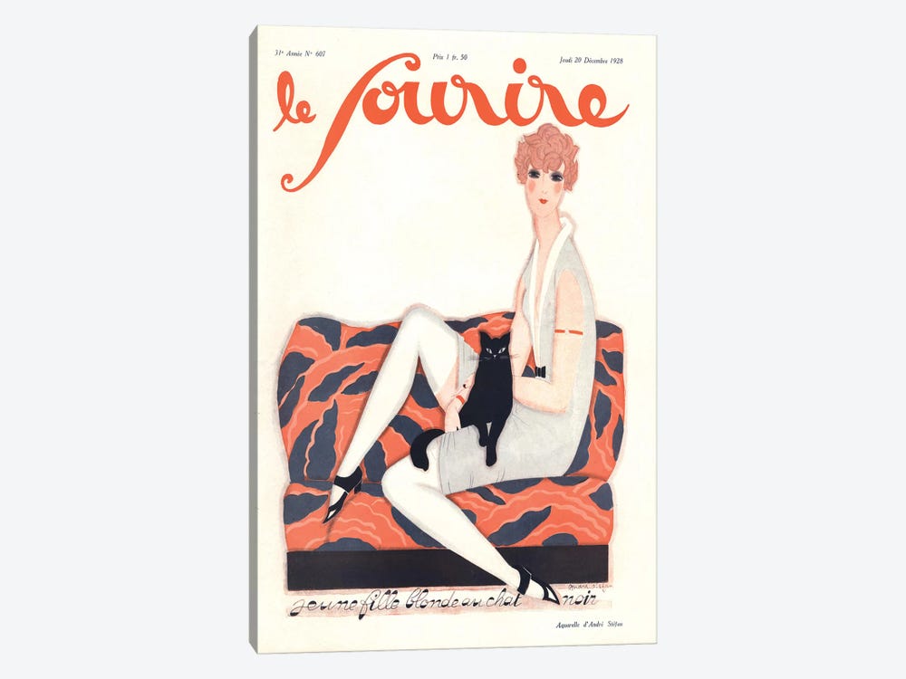 1928 Le Sourire Magazine Cover by The Advertising Archives 1-piece Canvas Art Print