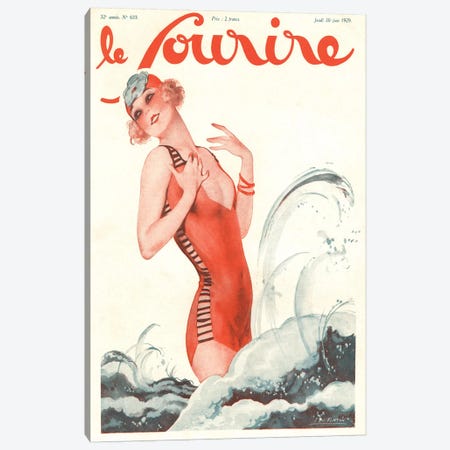 1928 Le Sourire Magazine Cover Canvas Print #TAA153} by The Advertising Archives Canvas Print