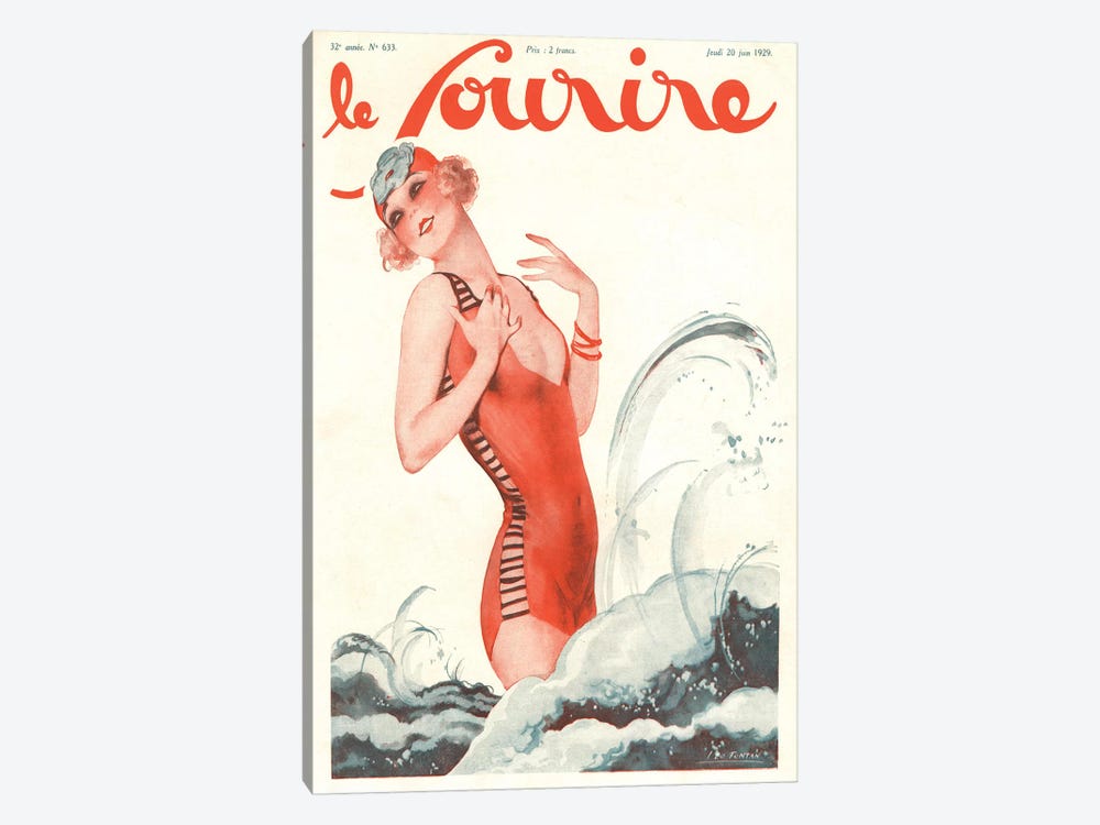 1928 Le Sourire Magazine Cover by The Advertising Archives 1-piece Canvas Art