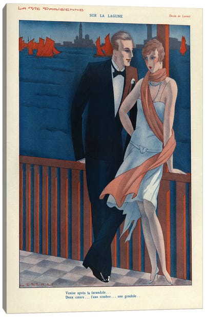 1929 La Vie Parisienne Magazine Plate Canvas Art Print - Historical Fashion Art