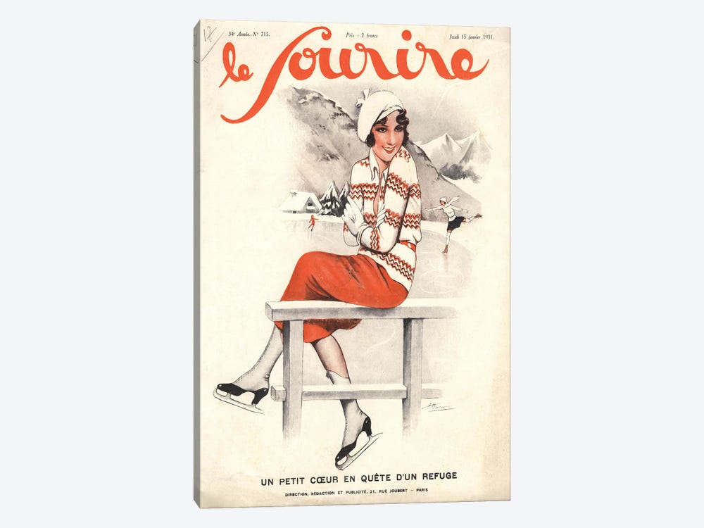 1930s Le Sourire Magazine Cover by The Advertising Archives 1-piece Canvas Art Print