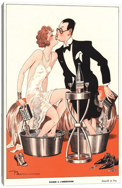 1930s Le Sourire Magazine Cover Canvas Art Print - Art Deco