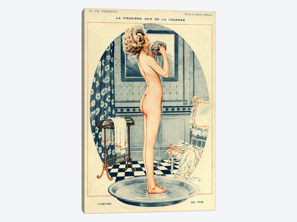 1918 La Vie Parisienne Magazine Plate by Maurice Milliere 1-piece Canvas Print