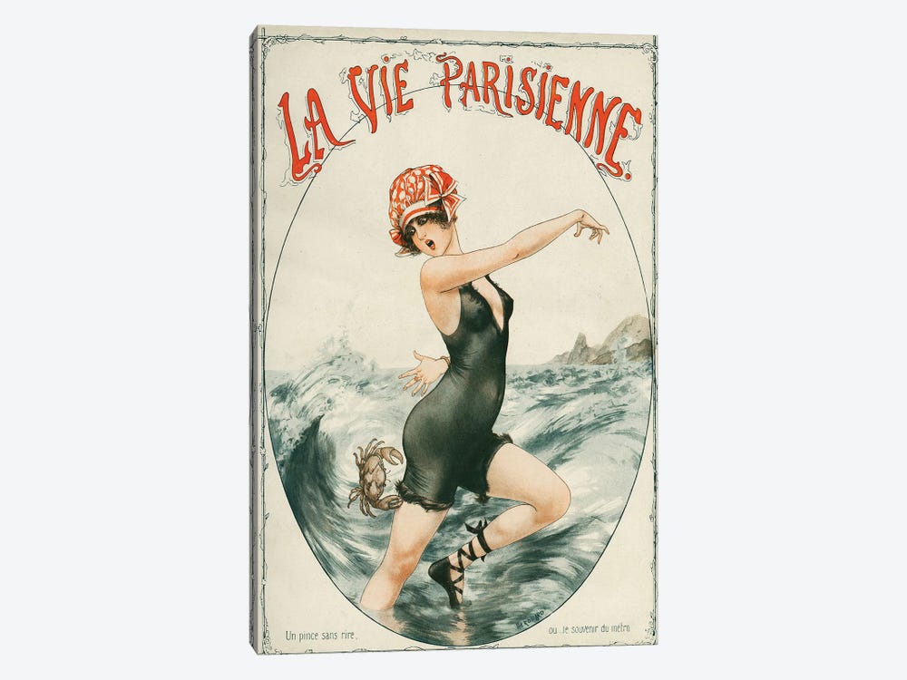 1919 La Vie Parisienne Magazine Cover by Cheri Herouard 1-piece Canvas Artwork
