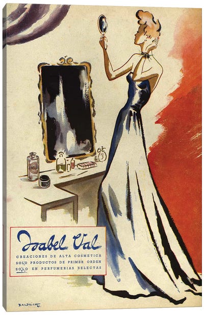 1942 Isabel Val Magazine Advert Canvas Art Print - Historical Fashion Art