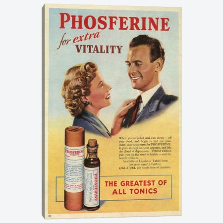 1950s Phosferine Magazine Advert Canvas Print #TAA176} by The Advertising Archives Canvas Artwork