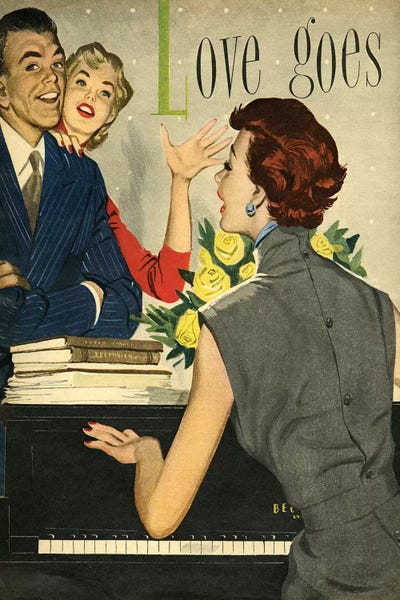 The Advertising Archives: 1951 Playing Pianos Magazine Plate by The Advertising Archives