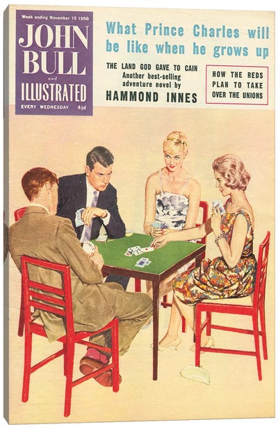 1958 John Bull Magazine Cover Canvas Art Print - Cards & Board Games