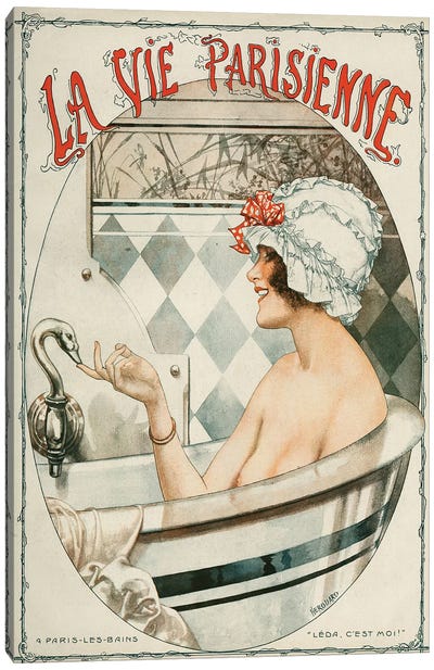 1919 La Vie Parisienne Magazine Cover Canvas Art Print - Bathroom Nudes Art