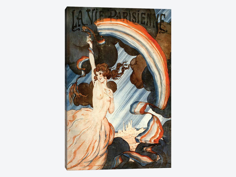 1923 La Vie Parisienne Magazine Cover by Leo Fontan 1-piece Canvas Wall Art