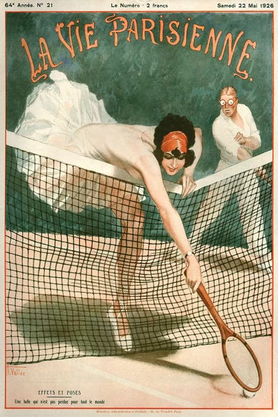 Tennis: 1924 La Vie Parisienne VIII Cover by Armand Vallee