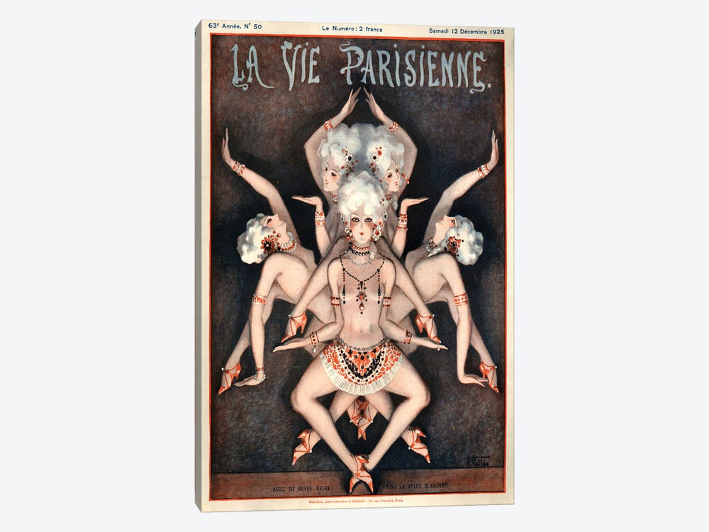 1925 La Vie Parisienne Magazine Cover by Armand Vallee 1-piece Canvas Print