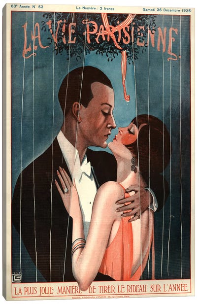 1925 La Vie Parisienne Magazine Cover Canvas Art Print - Historical Fashion Art