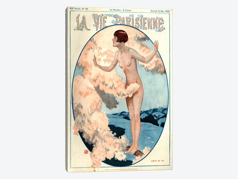 1925 La Vie Parisienne Magazine Cover by Georges Leonnec 1-piece Canvas Art Print