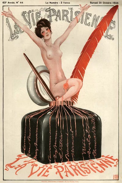 1925 La Vie Parisienne V Cover by Georges Leonnec canvas print