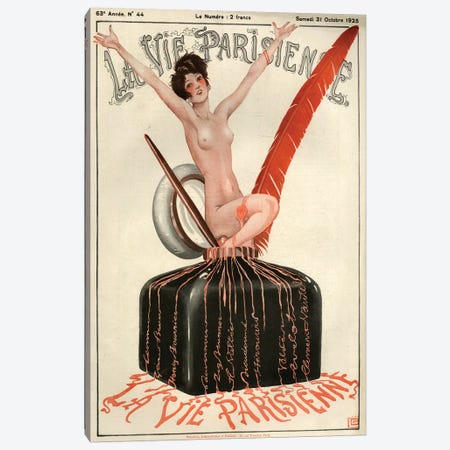 1925 La Vie Parisienne Magazine Cover Canvas Print #TAA191} by Georges Leonnec Canvas Art Print