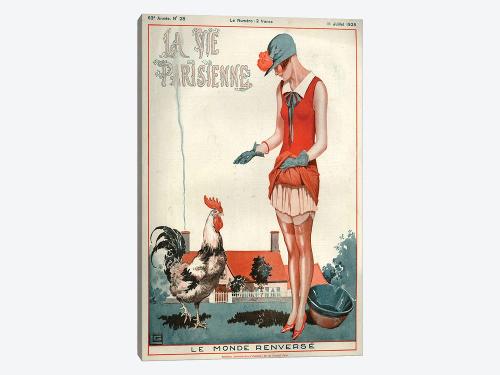 1925 La Vie Parisienne Magazine Cover by Georges Leonnec 1-piece Canvas Art Print
