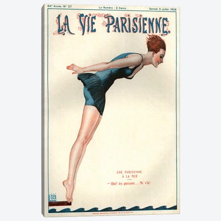 1926 La Vie Parisienne Magazine Cover Canvas Print #TAA193} by Georges Leonnec Canvas Art Print
